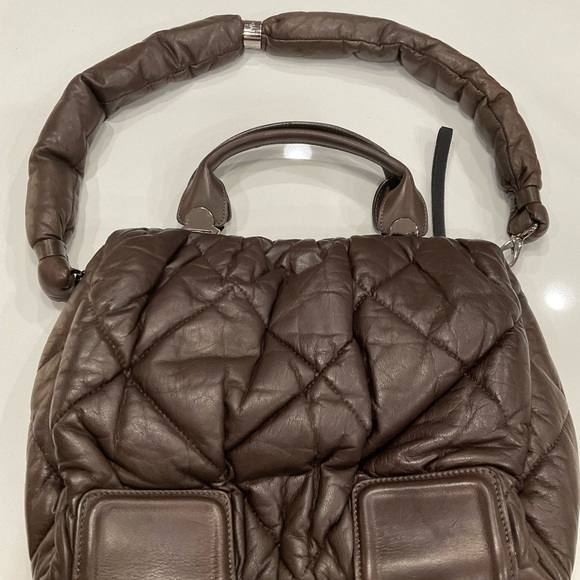 Moncler Brown Leather Made in Italy 2 Way Bag EUC - Picture 3 of 14